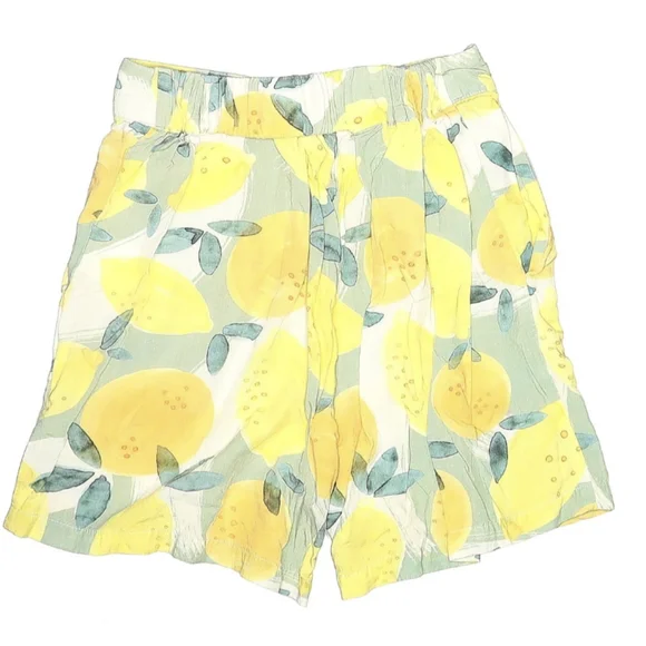 Costanza Silky Shorts by Numph for Anthropologie Lemon Fruit Print XS